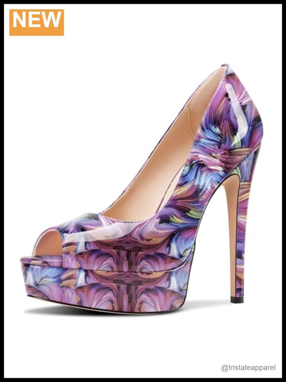 Peep Toe Stiletto High Platform Heels Slip-On Prom Party Pumps